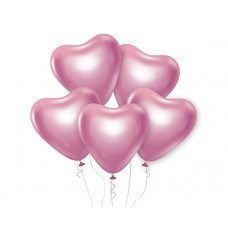 Lateksa baloni sirsveida, rozā krāsā, 12" 30 cm/6 gab.