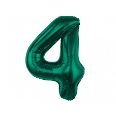 Folijas balons numurs četri 4, zaļā krāsā, 85 cm, 1 gab.