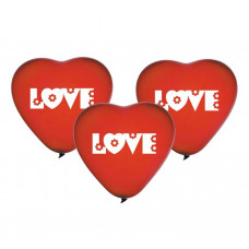 Premium klases lateksa baloni sirsniņas ar uzrakstu Love, sarkani baloni/ 5 gab.