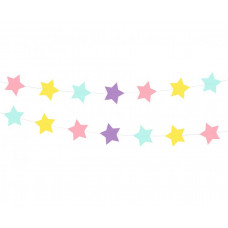 Papīra virtene Pasteļkrāsas Zvaigznes, izmērs 7 x 200 cm, 1 gab.