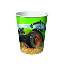 Papīra glāzes "Traktoru laiks" 266 ml, 8 gab.