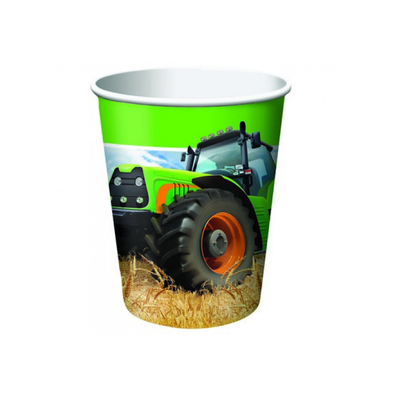 Papīra glāzes "Traktoru laiks" 266 ml, 8 gab.