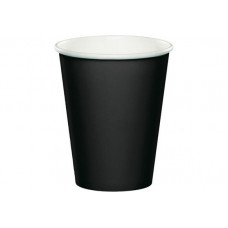 Melnas papīra glāzes 266 ml, 8 gab.