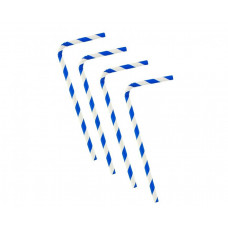 Salokāmi papīra dzērienu salmiņi ar zilām līnijām, 6x200mm / 12 gab.